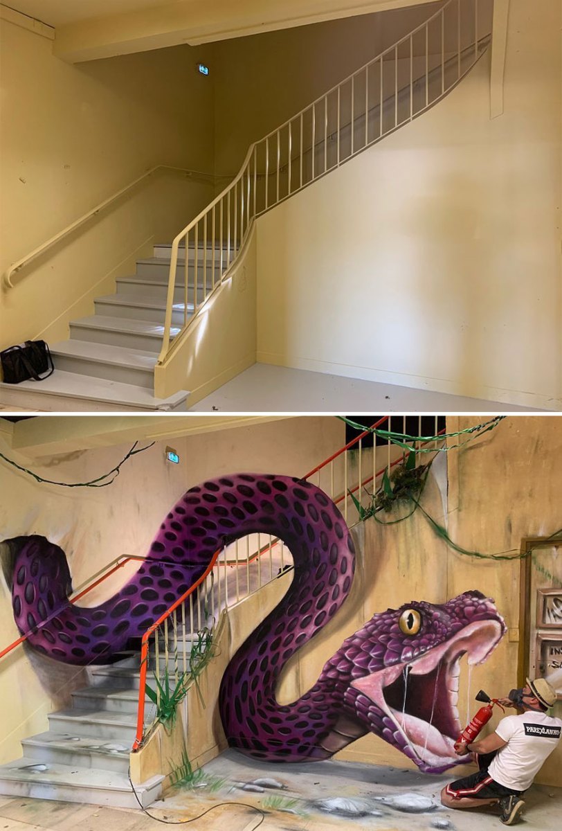 snake painted in 3d by scaf