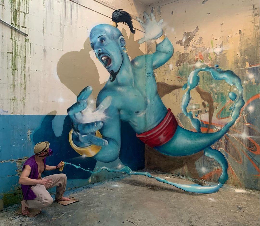 aladdin painted in 3d by scaf