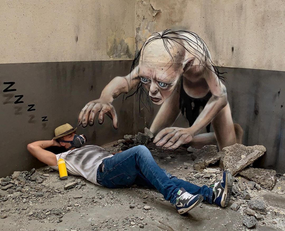 Gollum or Smeagol from lotr painted in 3d by scaf