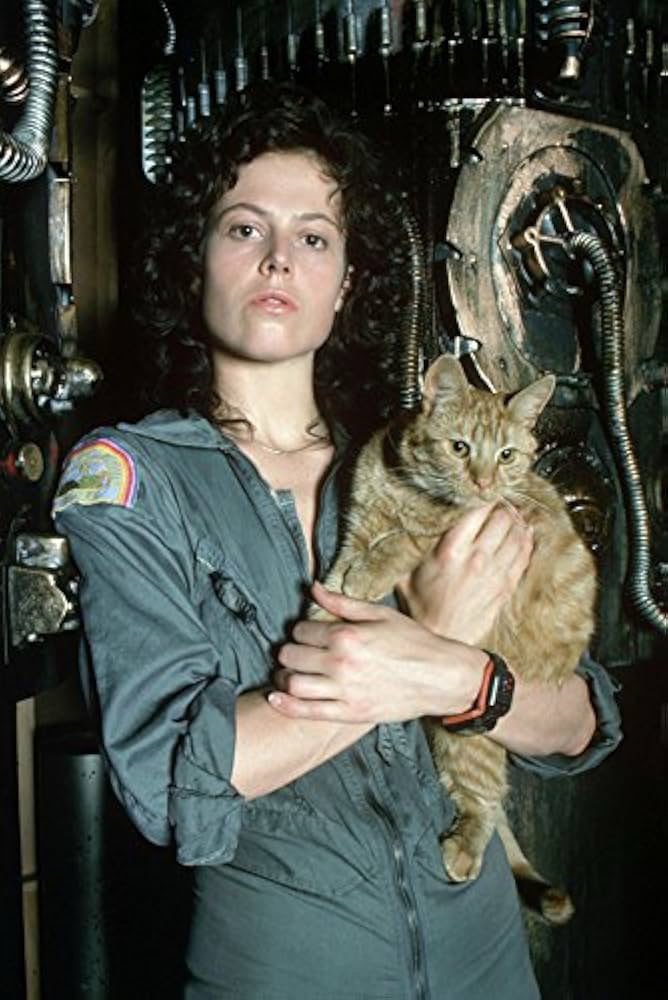 Ripley from ALIEN with her cat.