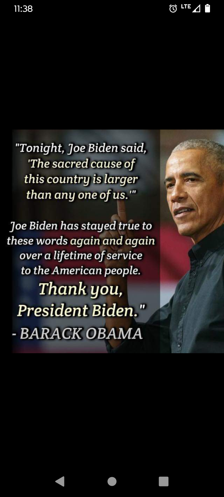 President Obama thanking President Biden for everything.