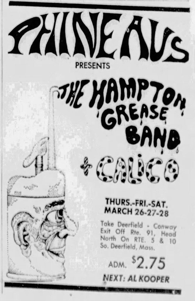 Phineaus presents the Hampton Grease Band and Calico, March 26-27-28