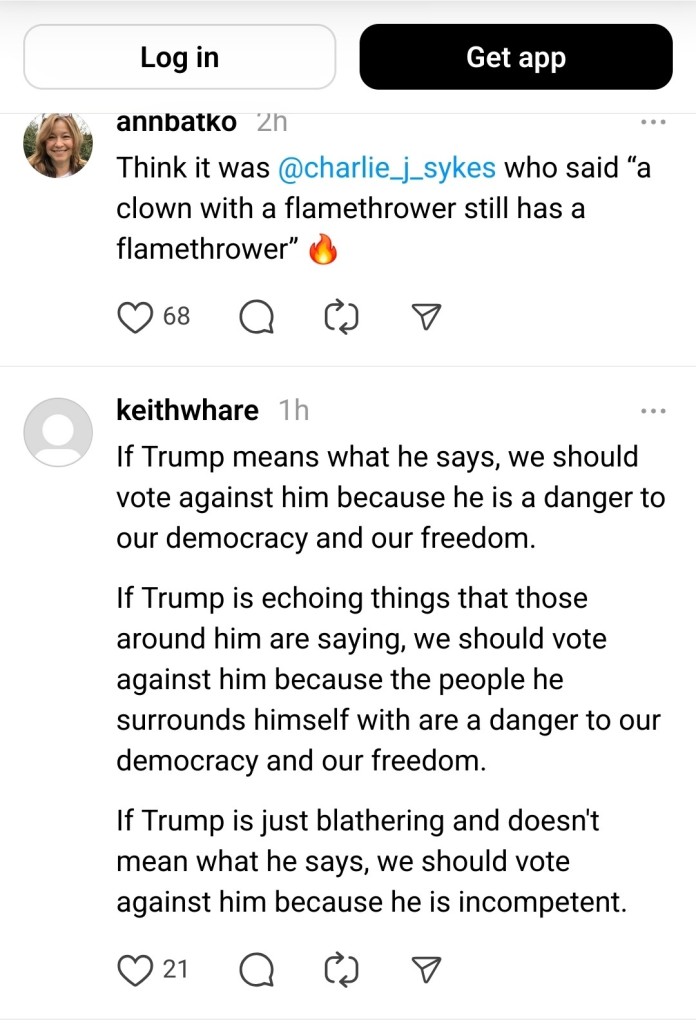 Summary: if trump means what he says vote against him. If he just says what christofascists tell him to say, vote against him.
If he is just babbling, he is incompetent; vote against him.