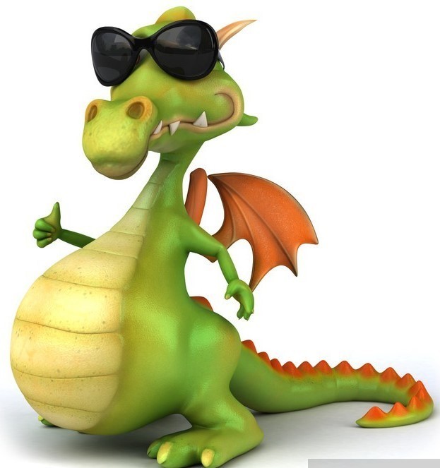 Avatar of fat dragon wearing dark sunglasses and giving the high five sign