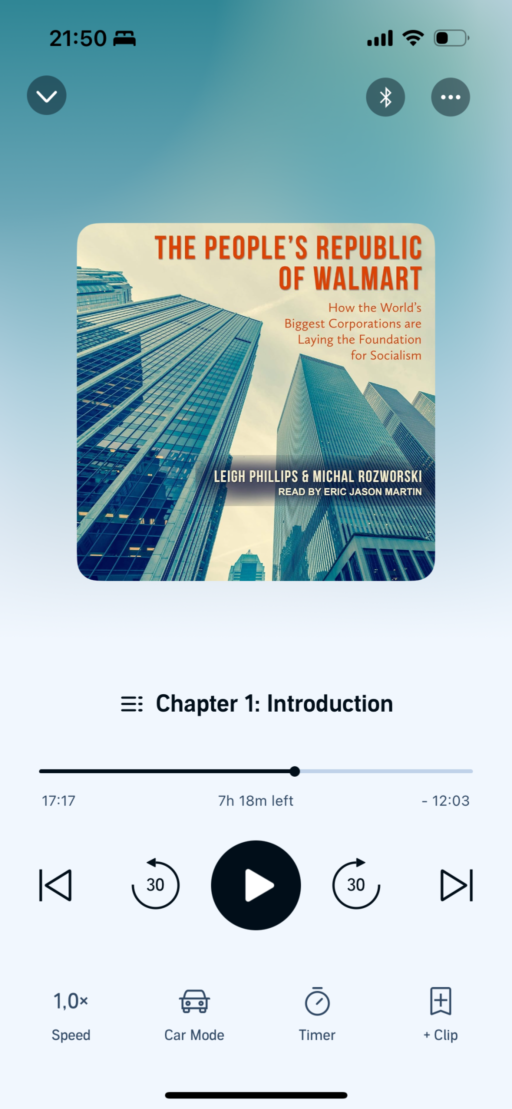 Screenshot of the book in audible 