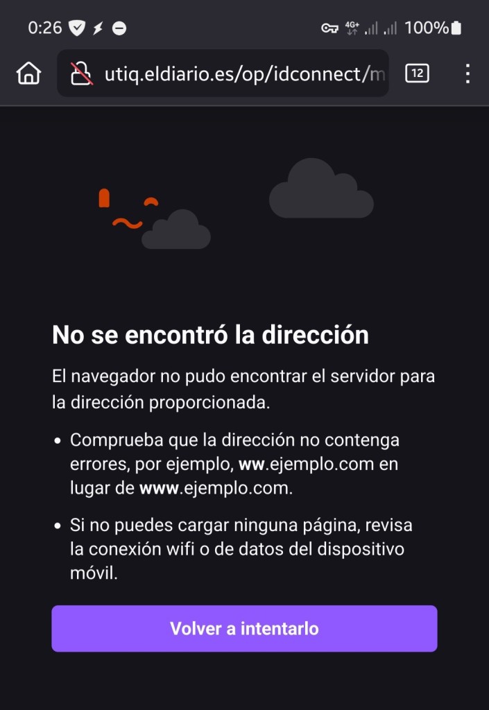 Pantallazo de la URL utiq.eldiario.es devolviendo un error.