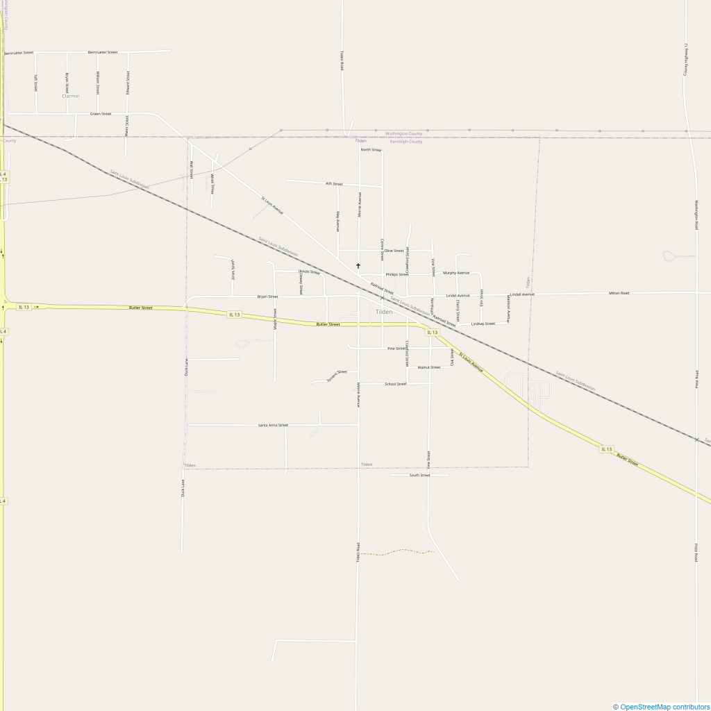 Map image of the town showing the status as of the time of this posting