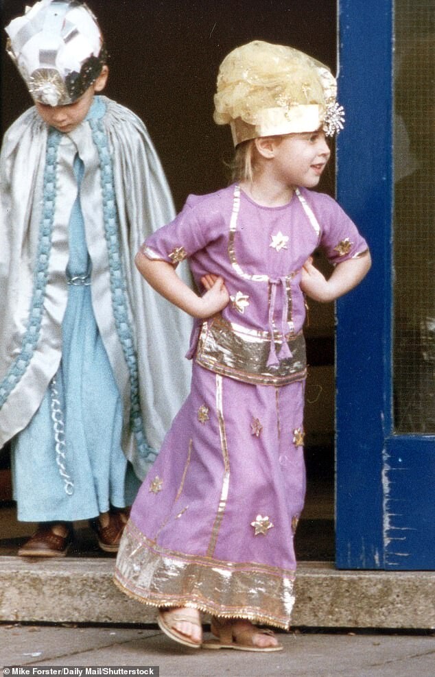 Princess Beatrice dressed as one of the Three Kings for her school nativity play in 1992