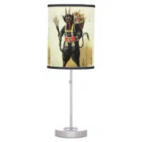 Lamp with image of Krampus on the lampshade 