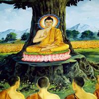 A painting of the Buddha in meditation.