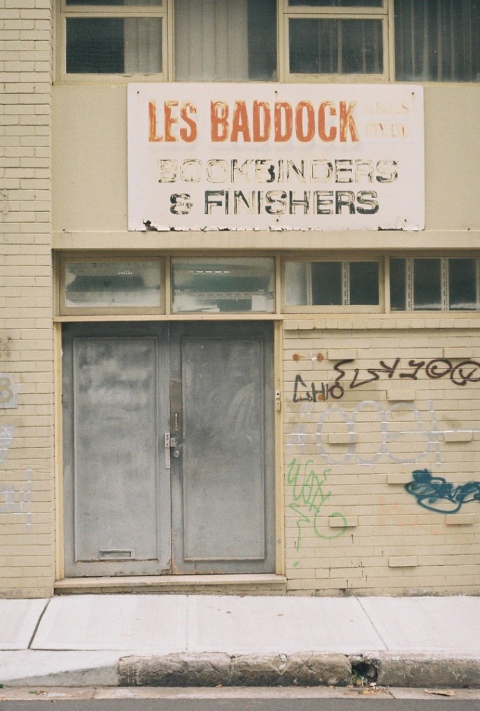 An old sign for a bookbinders & finishers that used to operate out of this address.