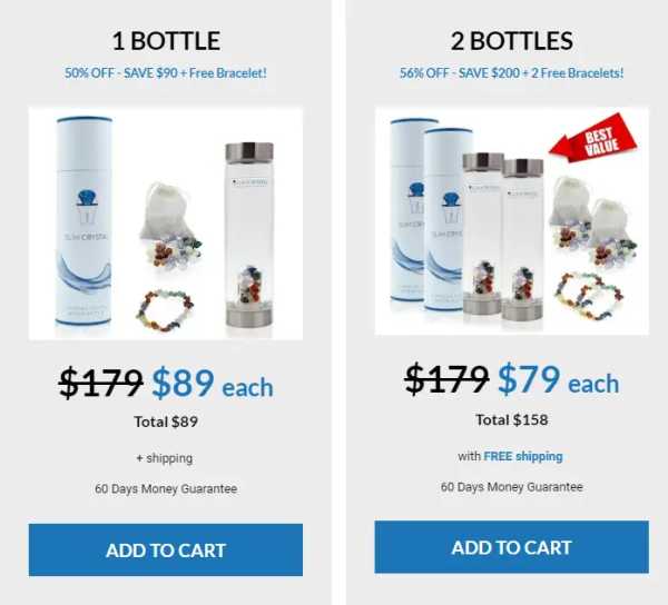 Slimcrystal water bottle price