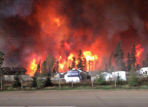 Properties about to be burned by a wildfire.