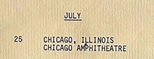 July
25 Chicago, Illinois
Chicago Amphitheatre