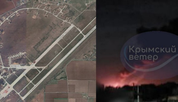 Saky military air base was hit in Crimea