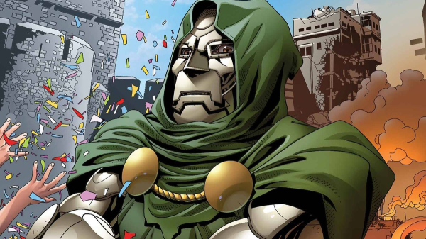 Dr. Doom from Marvel comics (Metal face, green hood).