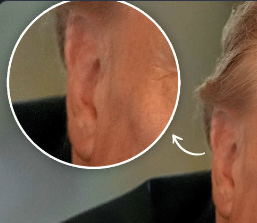 Closeup of Trump's ear