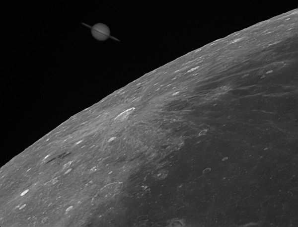 Saturn at the Moon's Edge