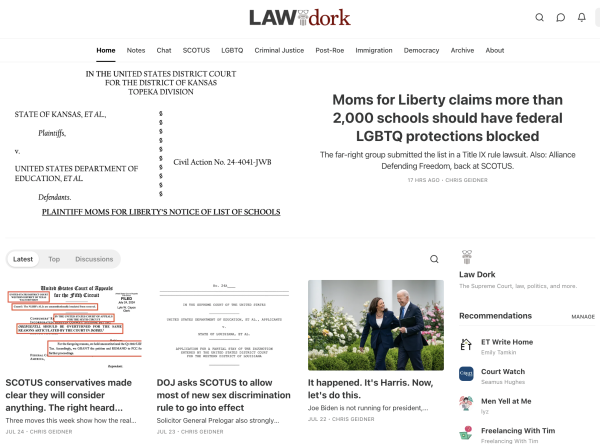 The Law Dork home page right now