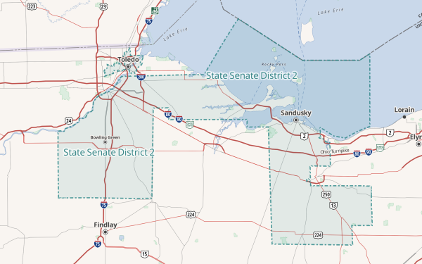 Ohio State Senate District 2 in Toledo and Sandusky

Map © OSM Contributors