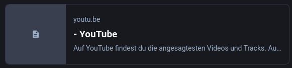 Youtube Link ohne Vorschaubild und -text