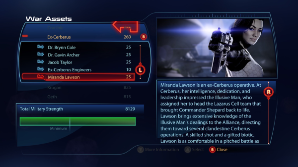 Mass Effect 3 Legendary Edition: my War Assets at 8129 this Insanity Mode PT so far