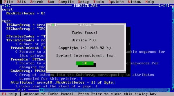 Turbo Pascal screenshot 