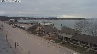 NE view of neighborhood and the BVI ferry dock in Beaver Island that backs up into Lake Michigan. // Image captured at: 2024-12-19 16:49:35 UTC (about 13 min. prior to this post) // Current Temp in Beaver Island: 25.13 F | -3.82 C // Precip: overcast clouds // Wind: E at 3.444 mph | 5.54 kph // Humidity: 63%