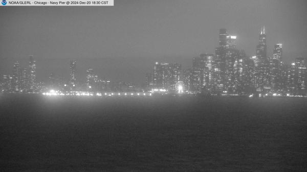 View of Navy Pier in Chicago from William E. Dever Crib in Lake Michigan east of North Avenue. // Image captured at: 2024-12-21 00:30:01 UTC (about 3 min. prior to this post) // Current Temp in Chicago: 28.12 F | -2.16 C // Precip: overcast clouds // Wind: NW at 5.010 mph | 8.06 kph // Humidity: 76%