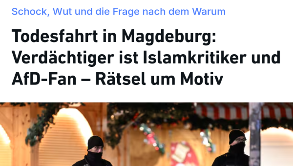 Todesfahrt in Magdeburg: Verdächtiger ist Islamkritiker und AfD-Fan – Rätsel um Motiv