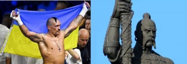 Boxer Usyk wears same hairstyle as famous Kyiv ruler Sviatoslav the Brave more than 1000 years ago