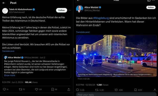 A lesson in waiting at least a day to politicize terrorist attacks. AFD head: „When will this madness end?“ Alleged attacker: is an AFD supporter.