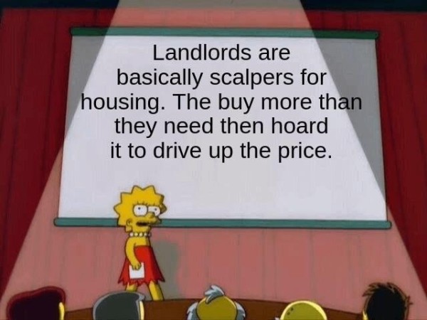 Landlords got to collect those land rents. 