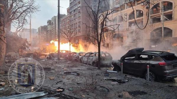 Destruction from missile debris after Russian strikes on Kyiv, Ukraine, December 20, 2024