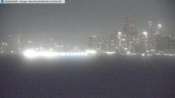 View of Navy Pier in Chicago from William E. Dever Crib in Lake Michigan east of North Avenue. // Image captured at: 2024-12-22 05:30:01 UTC (about 5 min. prior to this post) // Current Temp in Chicago: 19.93 F | -6.71 C // Precip: broken clouds // Wind: NW at 1.006 mph | 1.62 kph // Humidity: 78%