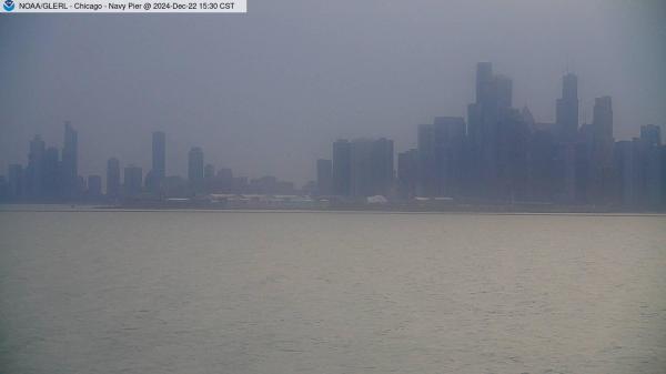 View of Navy Pier in Chicago from William E. Dever Crib in Lake Michigan east of North Avenue. // Image captured at: 2024-12-22 21:30:01 UTC (about 3 min. prior to this post) // Current Temp in Chicago: 33.27 F | .71 C // Precip: overcast clouds // Wind: S at 5.010 mph | 8.06 kph // Humidity: 74%