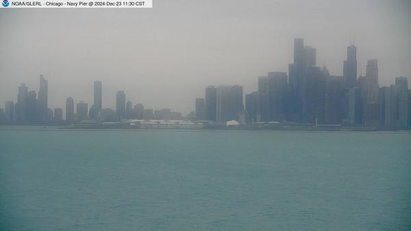 View of Navy Pier in Chicago from William E. Dever Crib in Lake Michigan east of North Avenue. // Image captured at: 2024-12-23 17:30:01 UTC (about 3 min. prior to this post) // Current Temp in Chicago: 37.25 F | 2.92 C // Precip: overcast clouds // Wind: SW at 7.001 mph | 11.26 kph // Humidity: 75%