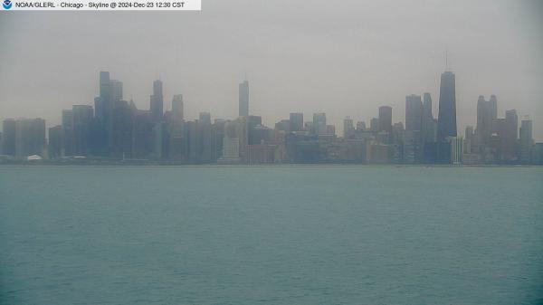 View of Chicago skyline from William E. Dever Crib in Lake Michigan east of North Avenue. // Image captured at: 2024-12-23 18:30:01 UTC (about 3 min. prior to this post) // Current Temp in Chicago: 38.31 F | 3.51 C // Precip: overcast clouds // Wind: W at 5.010 mph | 8.06 kph // Humidity: 74%