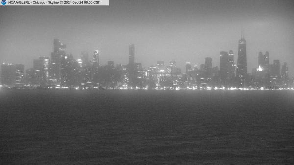 View of Chicago skyline from William E. Dever Crib in Lake Michigan east of North Avenue. // Image captured at: 2024-12-24 12:00:01 UTC (about 3 min. prior to this post) // Current Temp in Chicago: 35.88 F | 2.16 C // Precip: overcast clouds // Wind: N at 2.997 mph | 4.82 kph // Humidity: 87%