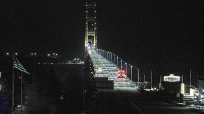 Northeastern view of the Mackinac Bridge traversing the Straits of Mackinac. // Image captured at: 2024-12-26 10:19:43 UTC (about 13 min. prior to this post) // Current Temp in Mackinaw City: 28.30 F | -2.06 C // Precip: few clouds // Wind: S at 6.442 mph | 10.36 kph // Humidity: 86%