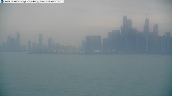 View of Navy Pier in Chicago from William E. Dever Crib in Lake Michigan east of North Avenue. // Image captured at: 2024-12-27 15:00:01 UTC (about 3 min. prior to this post) // Current Temp in Chicago: 46.52 F | 8.07 C // Precip: overcast clouds // Wind: E at 12.996 mph | 20.91 kph // Humidity: 86%