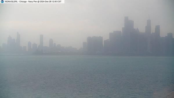 View of Navy Pier in Chicago from William E. Dever Crib in Lake Michigan east of North Avenue. // Image captured at: 2024-12-28 18:00:01 UTC (about 3 min. prior to this post) // Current Temp in Chicago: 50.34 F | 10.19 C // Precip: scattered clouds // Wind: SW at 5.010 mph | 8.06 kph // Humidity: 75%