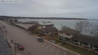 NE view of neighborhood and the BVI ferry dock in Beaver Island that backs up into Lake Michigan. // Image captured at: 2024-12-29 16:01:56 UTC (about 1 min. prior to this post) // Current Temp in Beaver Island: 39.52 F | 4.18 C // Precip: overcast clouds // Wind: ENE at 6.912 mph | 11.12 kph // Humidity: 93%