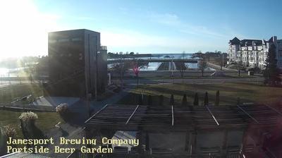 View from the top of Jamesport Brewiing Company looking east with Pere Marquette Lake and Lake Michigan meeting in the distance. // Image captured at: 2024-12-30 21:14:44 UTC (about 18 min. prior to this post) // Current Temp in Ludington: 42.49 F | 5.83 C // Precip: clear sky // Wind: W at 5.749 mph | 9.25 kph // Humidity: 70%