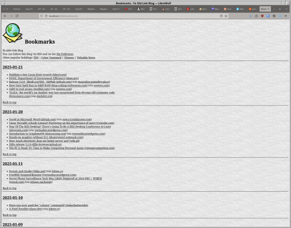An oldweb-style design of a link blog